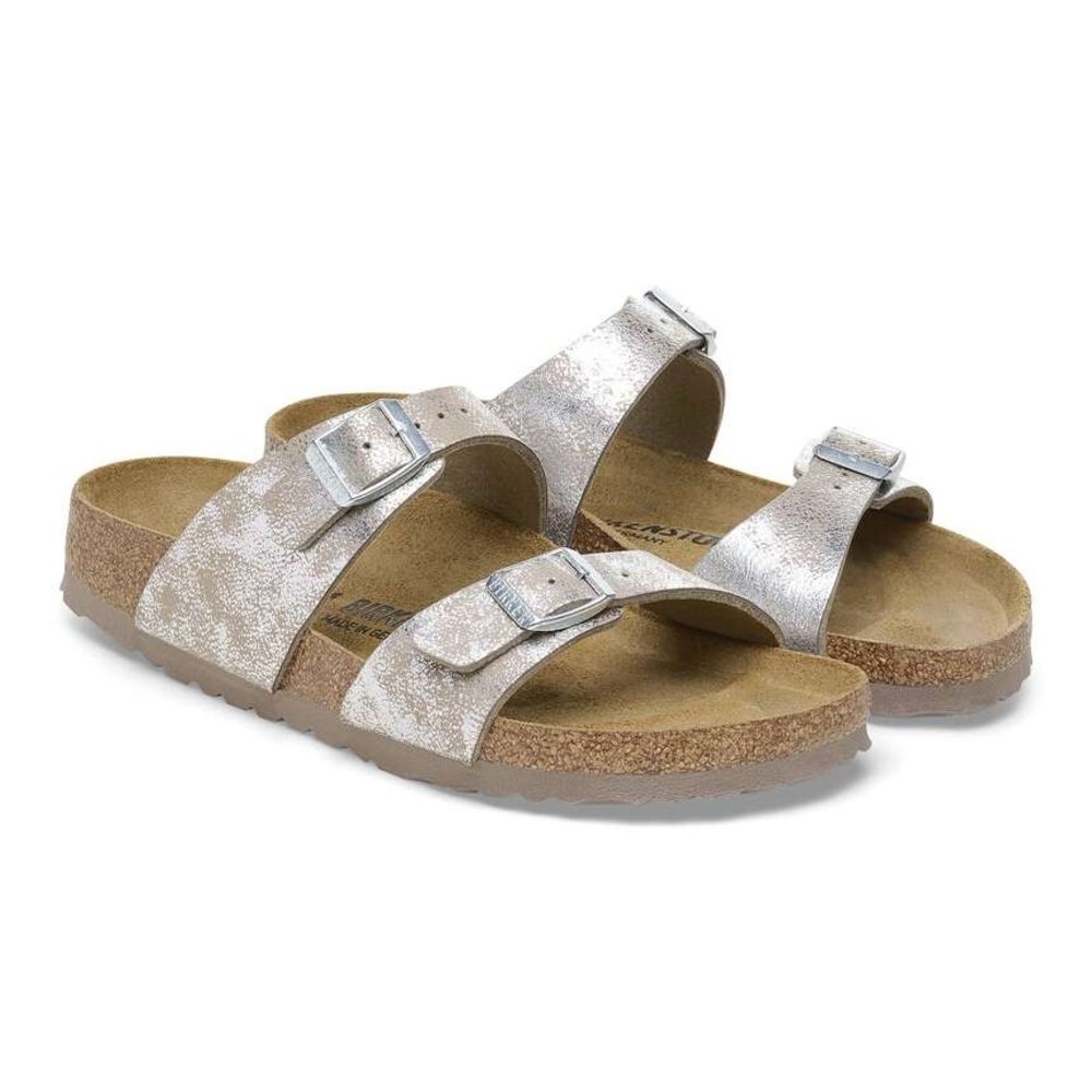 Birkenstock Sandals SYDNEY Adjustable‎ Straps “washed metallic Silver” 39 8 8.5
